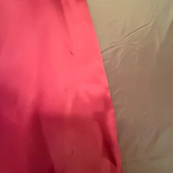 Vintage Y2K Pink Silk Midi Spaghetti Strap Dress with Ruffle Hem Size 4/Small - Picture 3 of 9